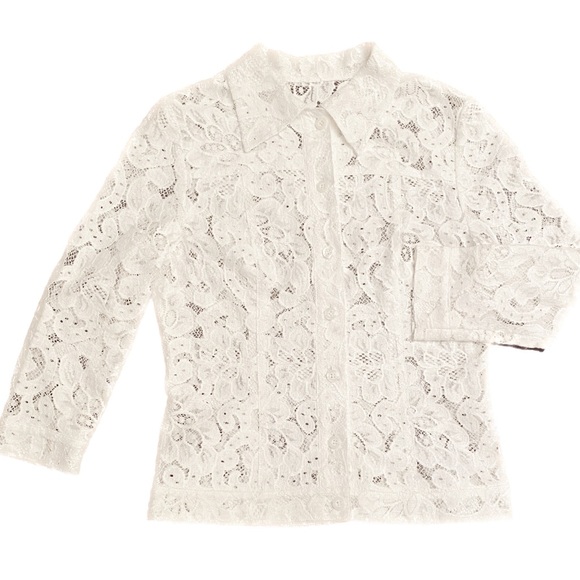 Tops - Lace Button Up Shirt